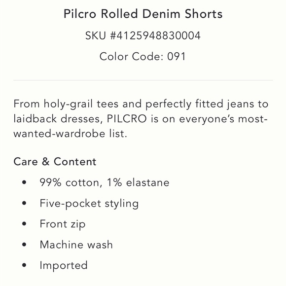 NWT Anthropologie Pilcro Rolled Denim Shorts - Picture 4 of 7